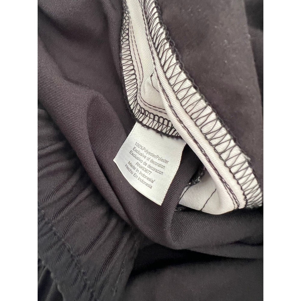 Black Side Stripe Track Pants M Y2K Gorpcore Athleisure Drawstring Straight Leg - Picture 7 of 7